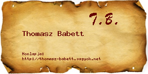 Thomasz Babett névjegykártya